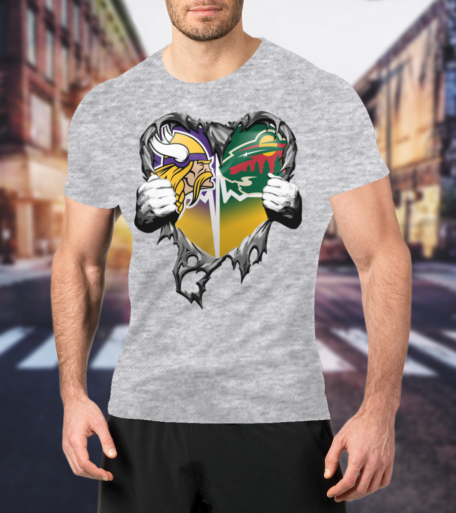 Minnesota Vikings Wild Heart Torn Concept T-Shirt