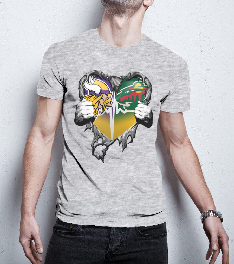 Minnesota Vikings Wild Heart Torn Concept T-Shirt