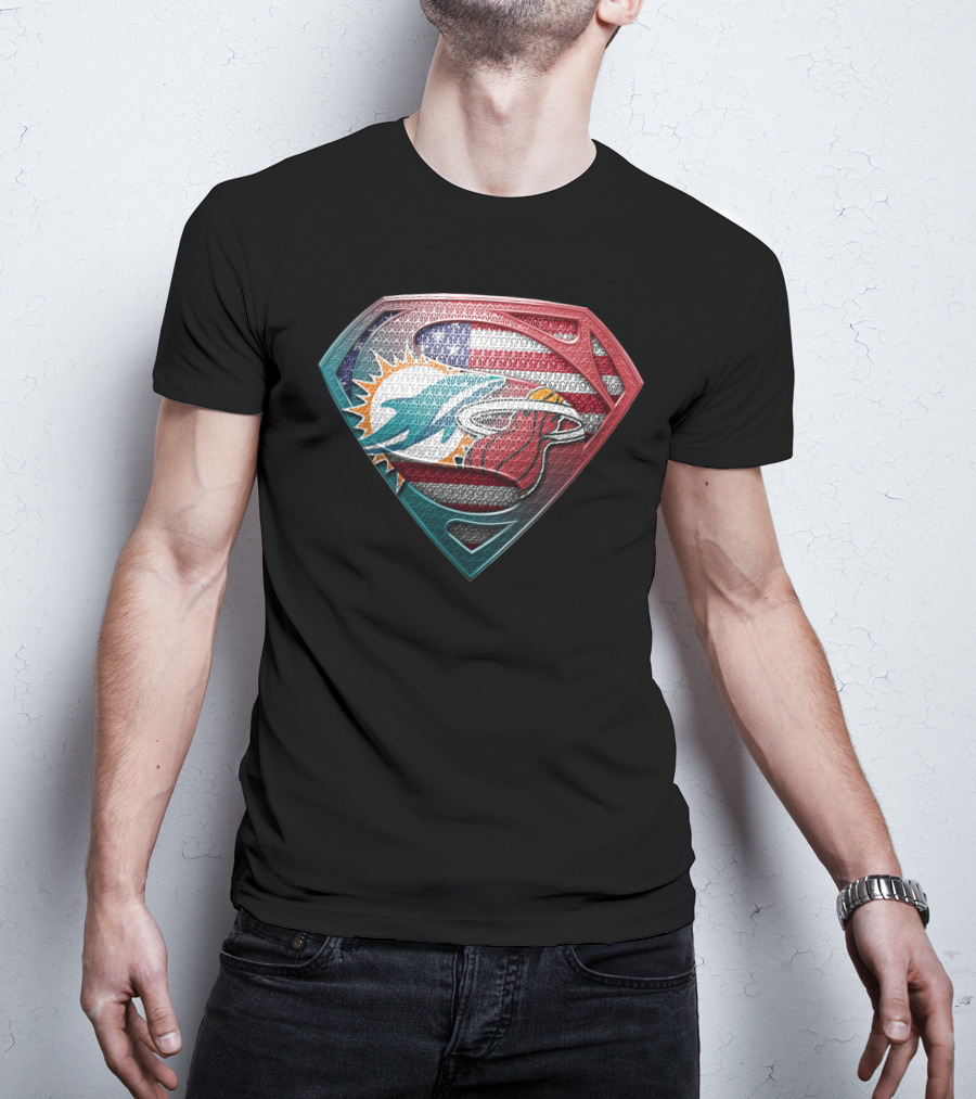 Superman Miami Dolphins American Flag T-Shirt