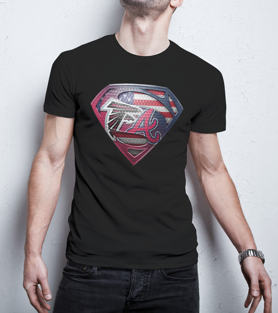 Falcons Braves American Flag Superman Logo Sspus059 T-Shirt