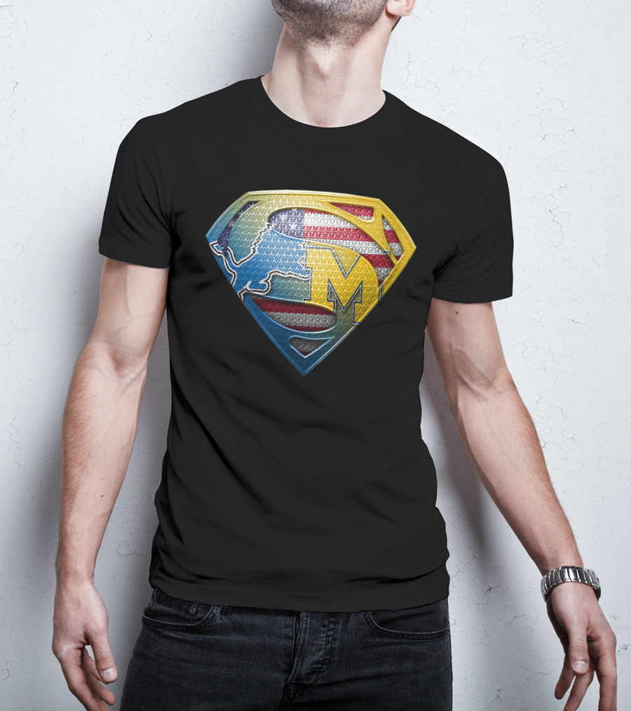 Superman Buffalo Michigan American Flag Logo Sspus077 T-Shirt