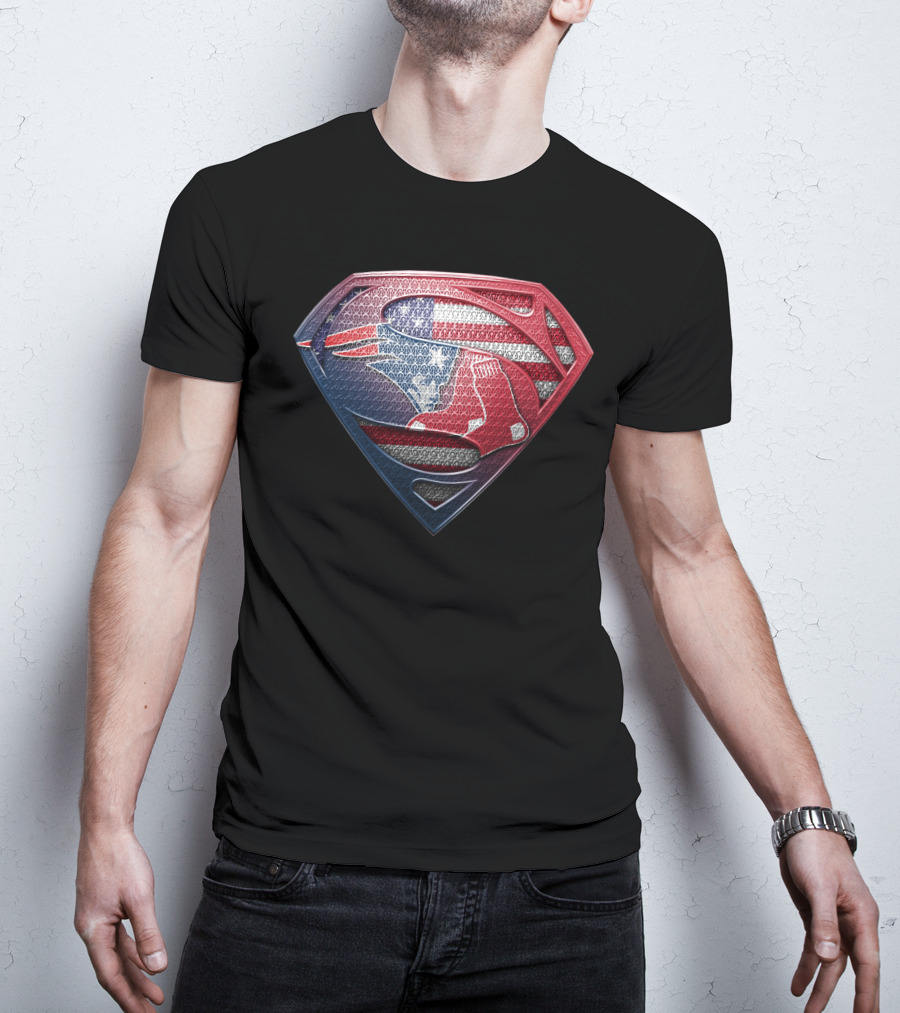 Superman Red Sox American Flag T-Shirt