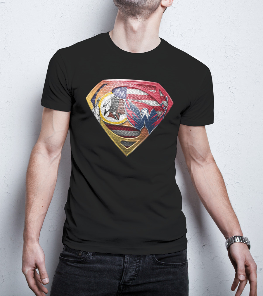 Washington Dc Sports Team Logos Superman Shield T-Shirt