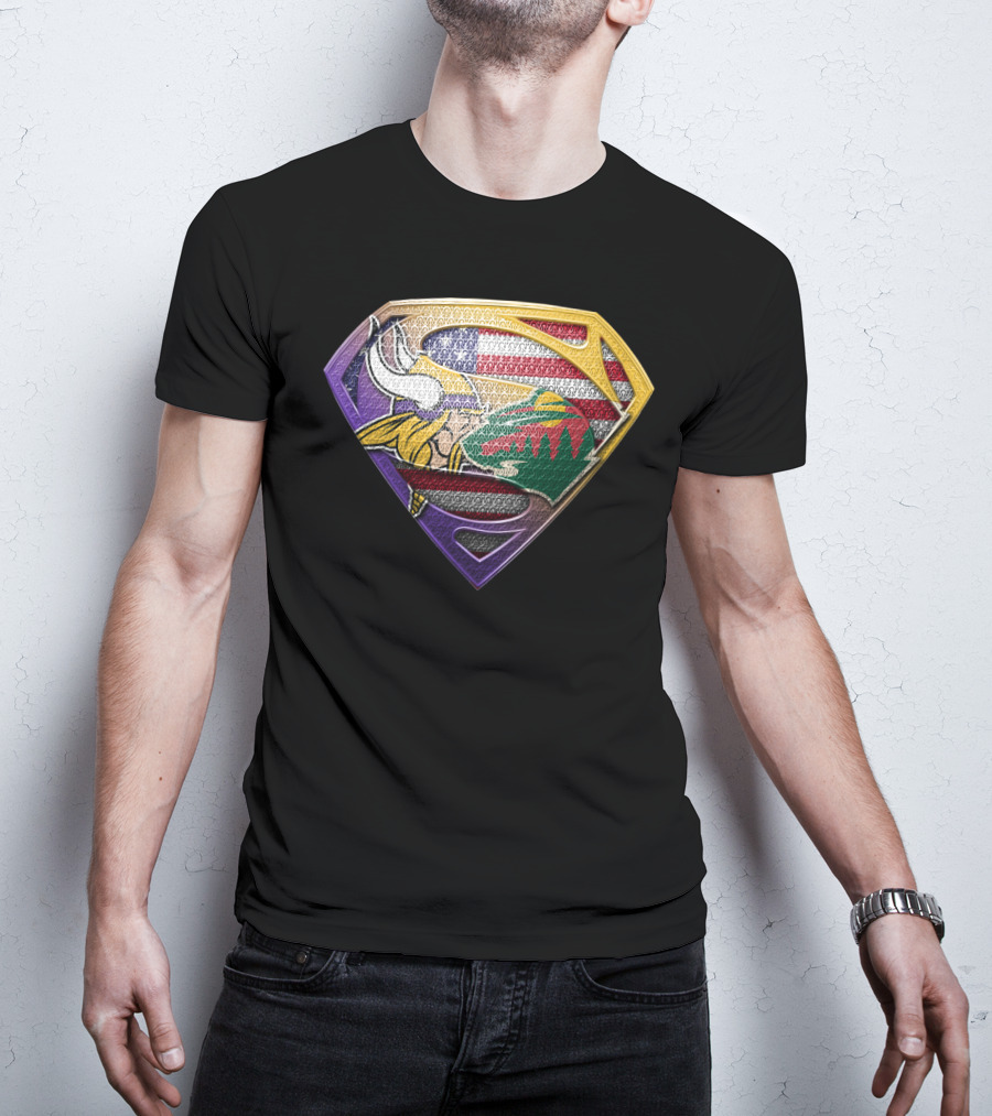 Vikings Wild Super Shield American Flag Fusion T-Shirt