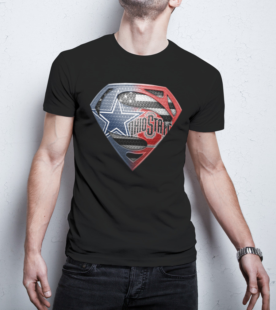 Cowboys Ohio State Superman Logo Fusion T-Shirt