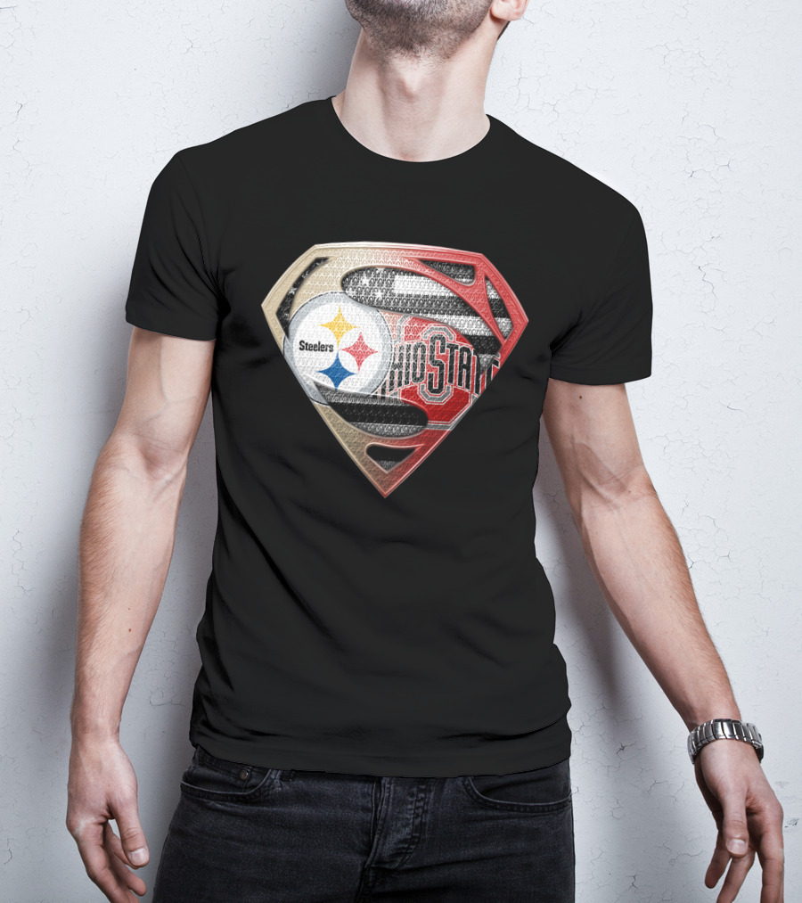 Steelers Ohio State Superman Logo Fusion T-Shirt