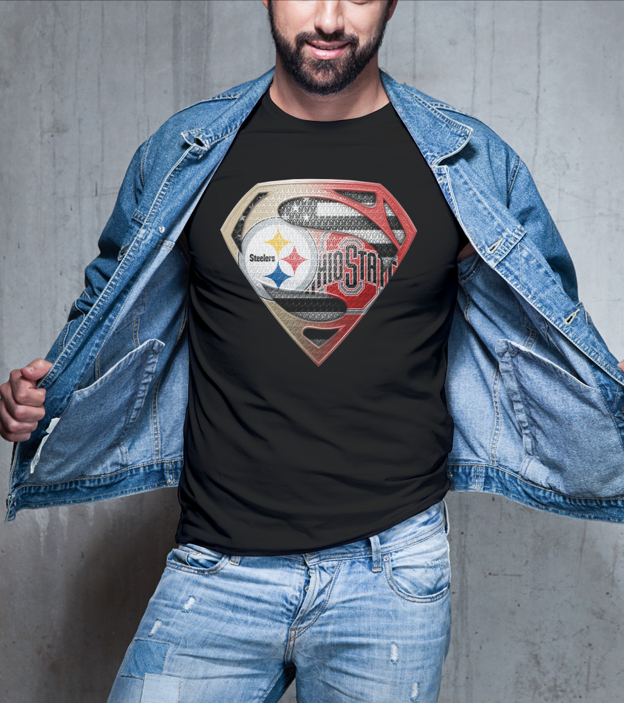 Steelers Ohio State Superman Logo Fusion T-Shirt