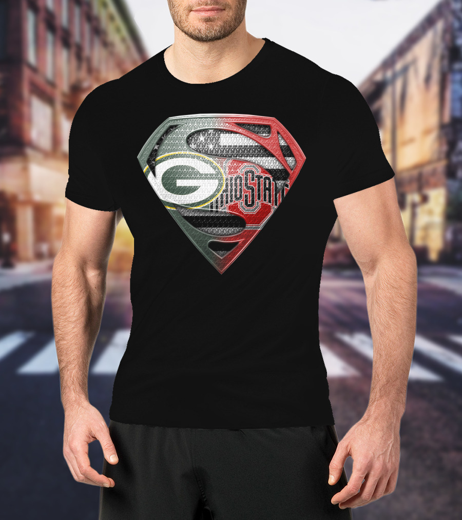 Packers Ohio State Superman Logo Fusion Sspus140 T-Shirt