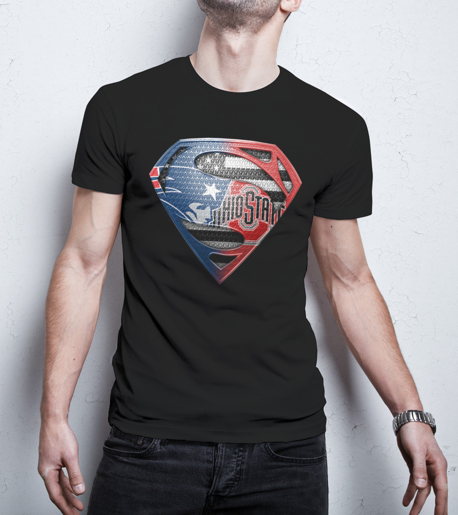 Ohio State Buckeyes Superman Logo With Stars And Stripes T-Shirt