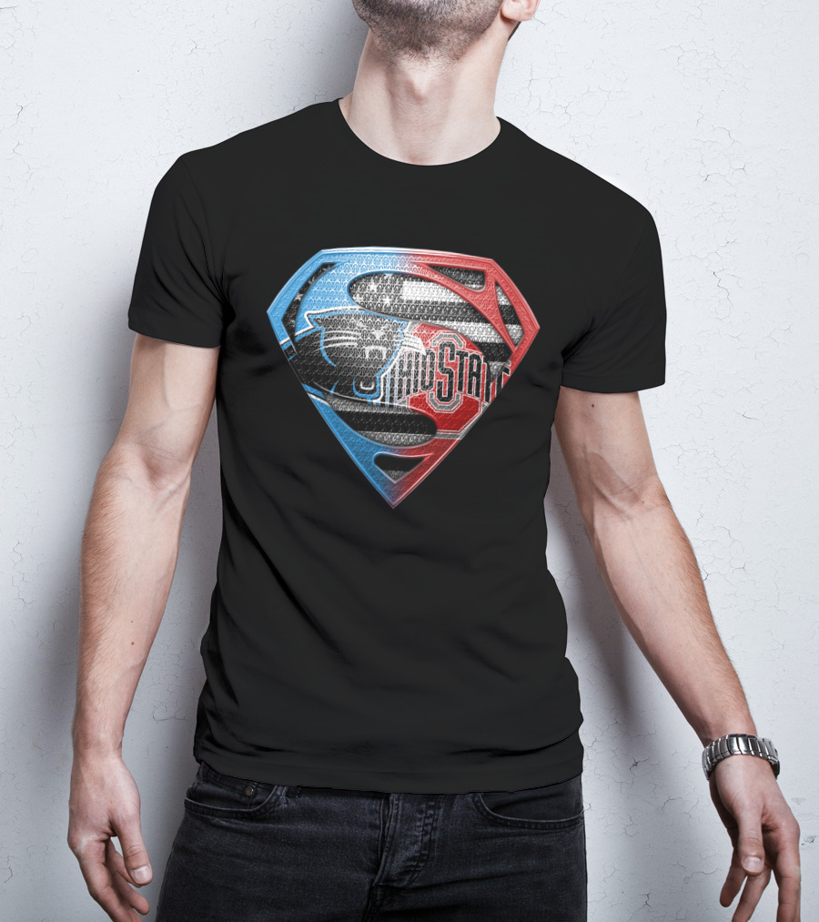 Carolina Panthers Ohio State Superman Shield T-Shirt