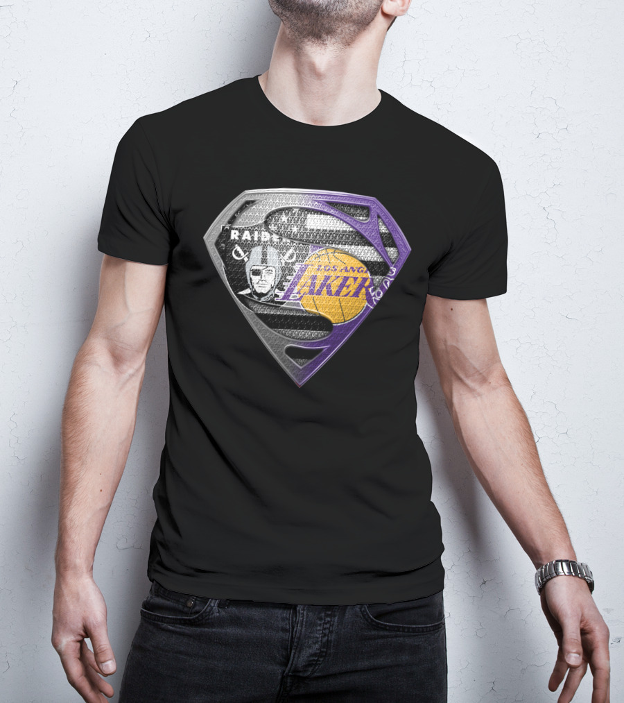Los Angeles Lakers And Raiders Super Shield T-Shirt