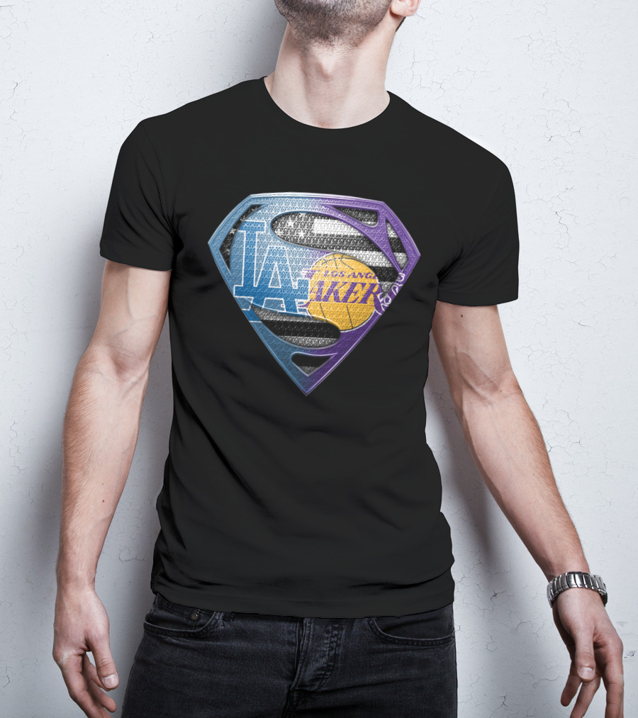 Lakers Superman Logo Los Angeles Basketball Icon Sspus156 T-Shirt