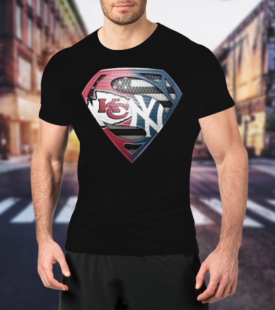 Kansas City Chiefs New York Yankees Superman T-Shirt