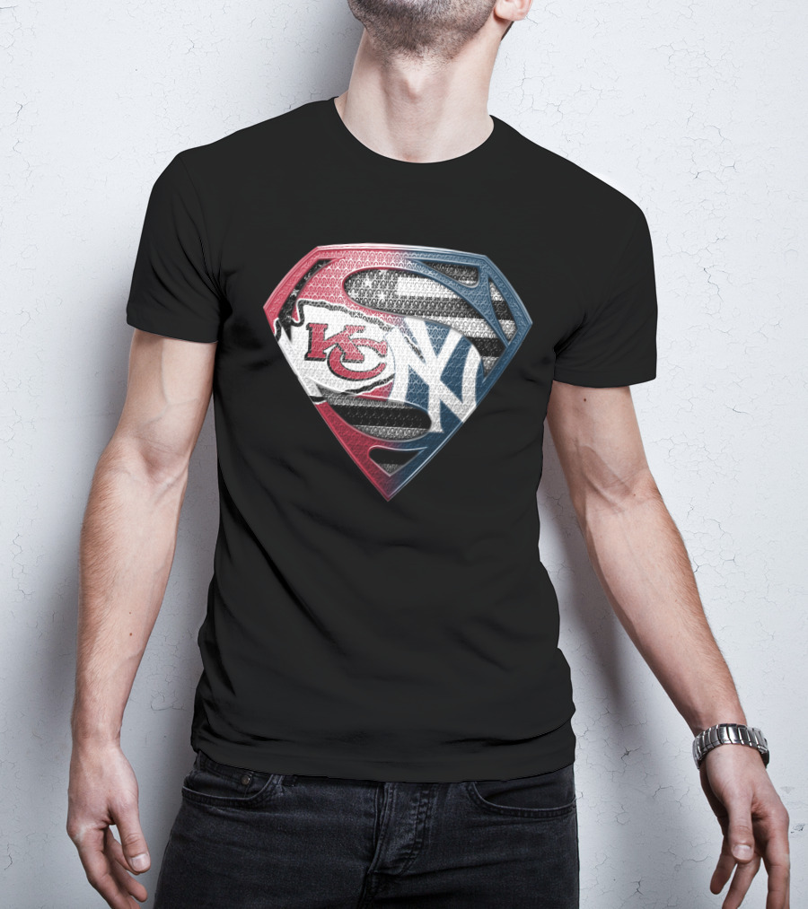Kansas City Chiefs New York Yankees Superman T-Shirt