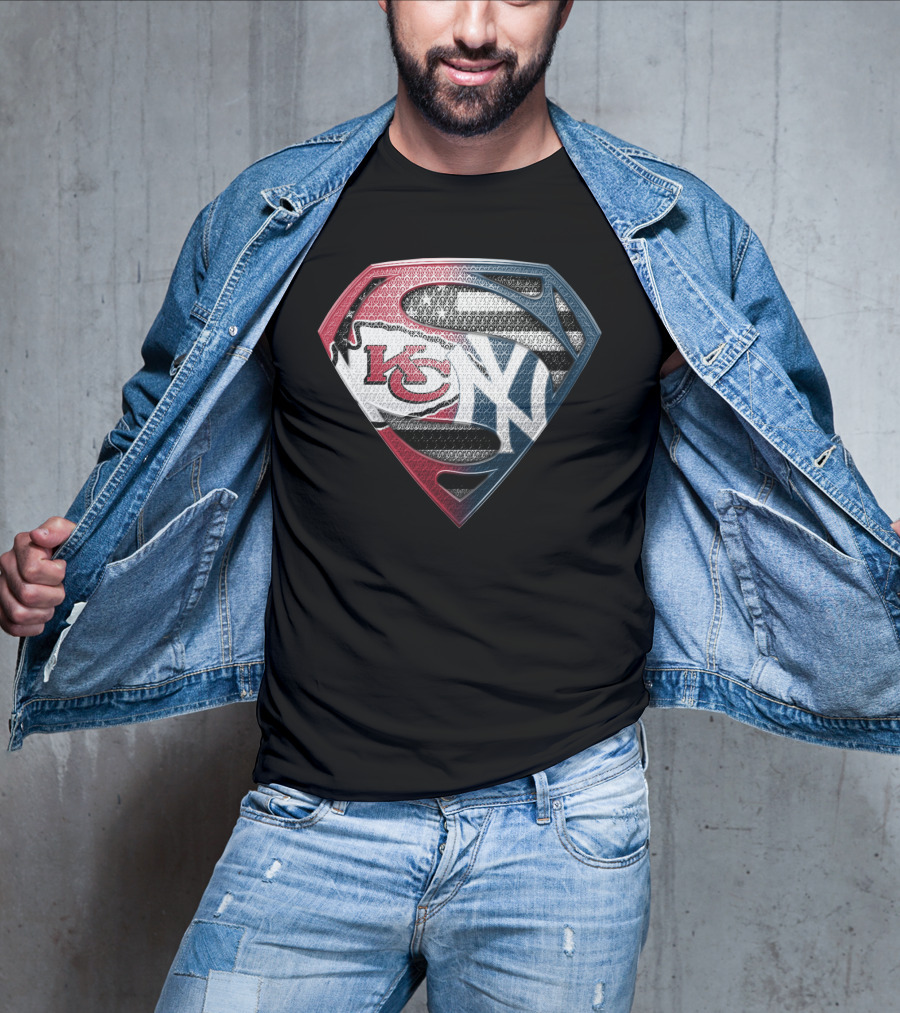 Kansas City Chiefs New York Yankees Superman T-Shirt