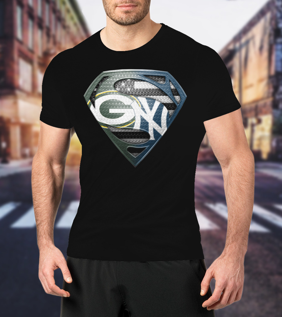 Green Bay Packers Superman Logo Shield Sspus168 T-Shirt