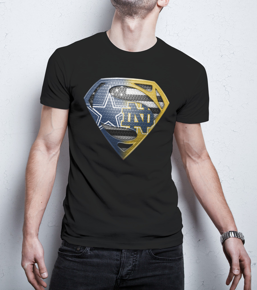 Notre Dame Dallas Cowboys Superman Shield T-Shirt