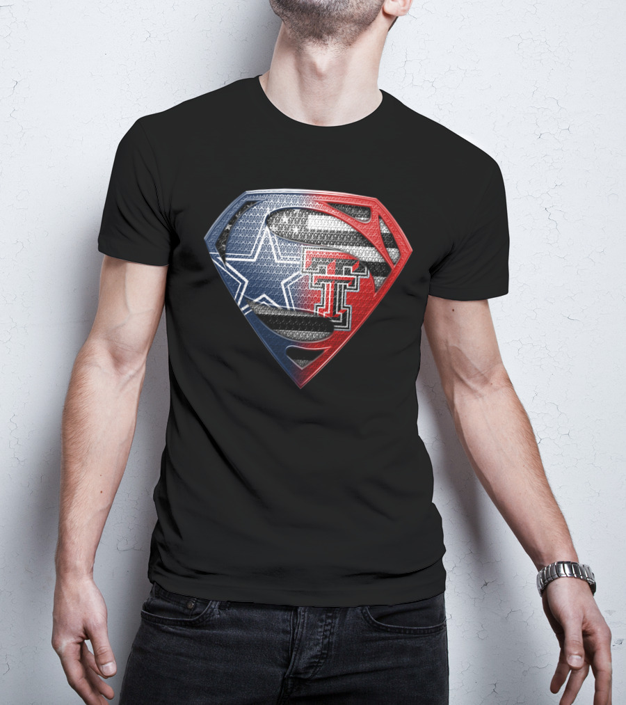 Dallas Texas Tech Superman Star Logo Fusion T-Shirt