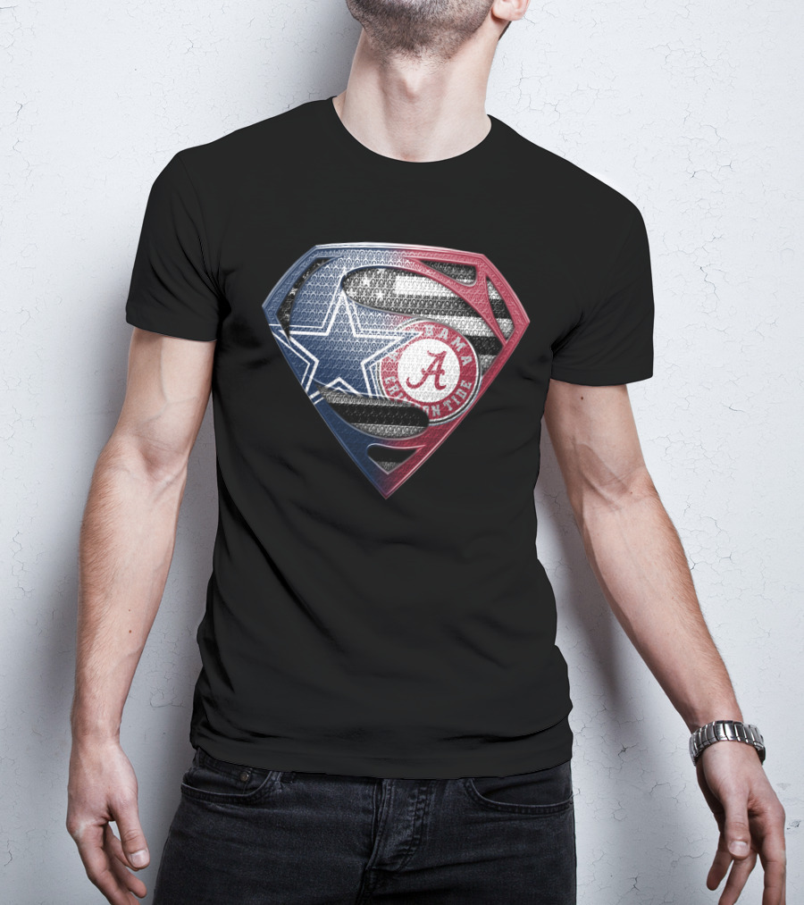 Superman Alabama Crimson Tide Dallas Cowboys Logo Mashup T-Shirt