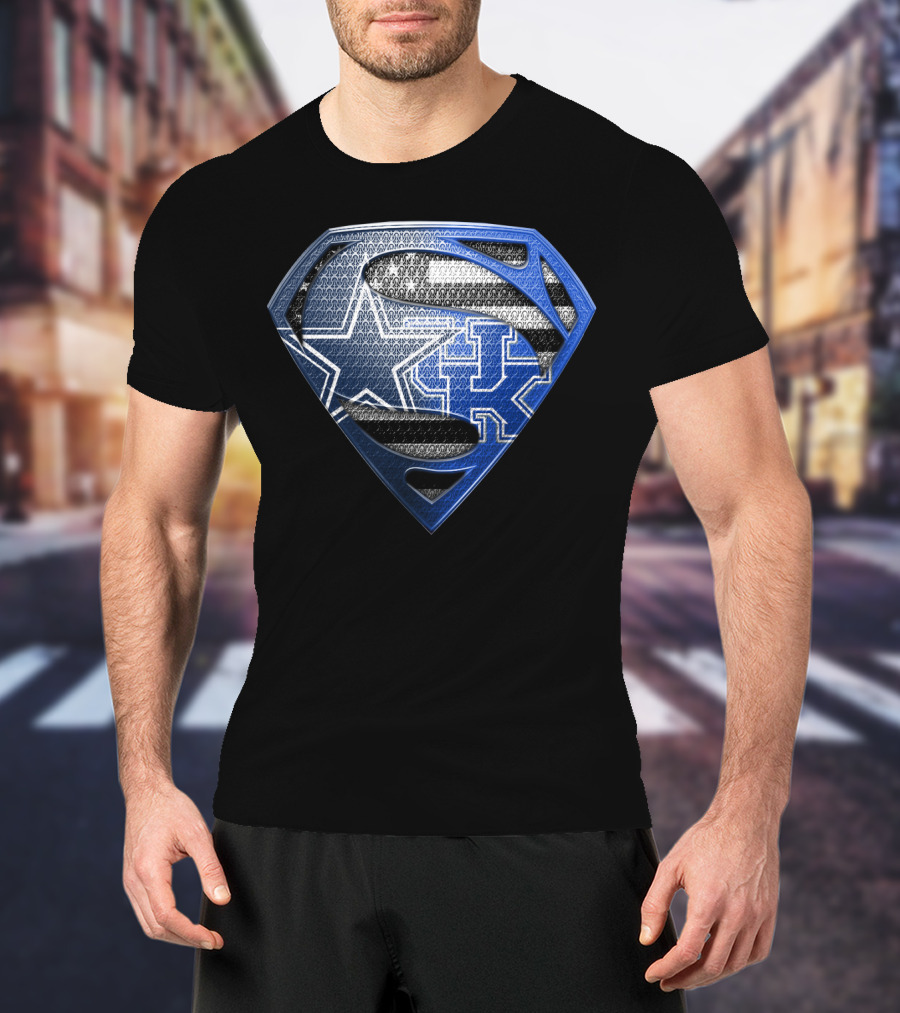 Dallas Kentucky Superman Shield Football Basketball T-Shirt