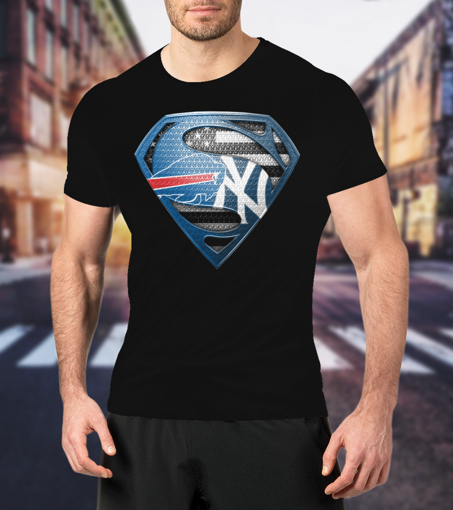 Buffalo Bills Superman New York Yankees T-Shirt
