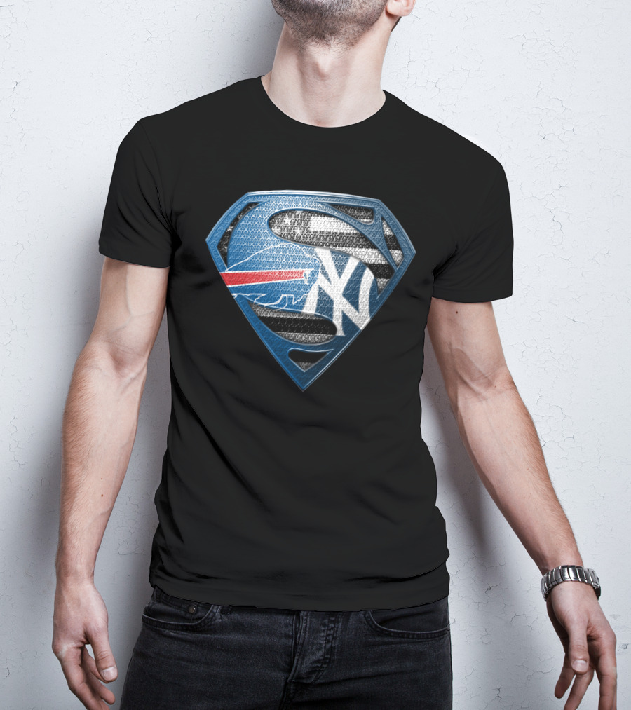 Buffalo Bills Superman New York Yankees T-Shirt