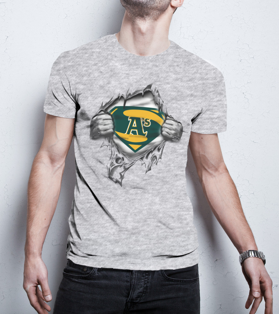 A's Superhero Emblem Torn T-Shirt