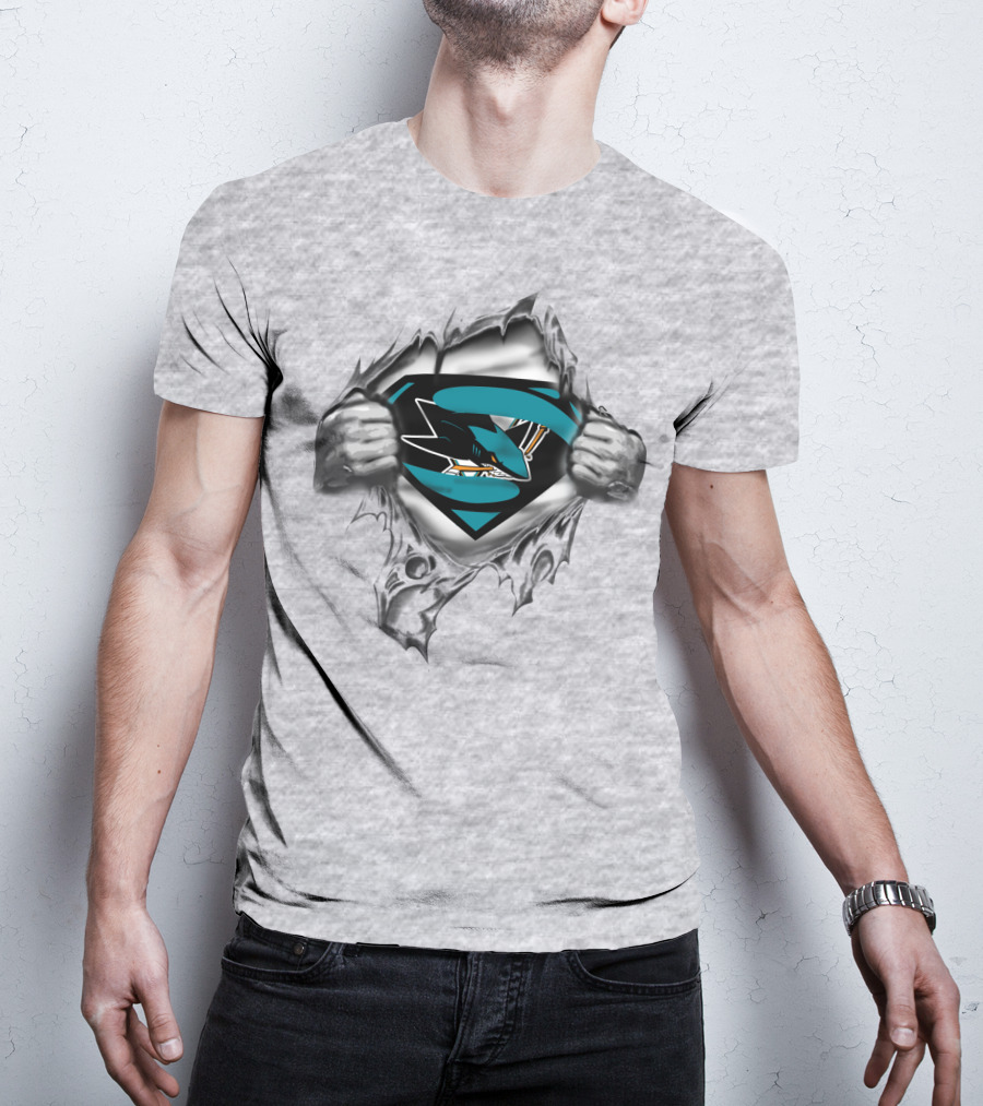 San Jose Sharks Superhero Logo Fan T-Shirt