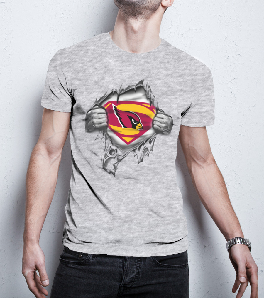 Spmxa098 Arizona Cardinals Superman Logo Superhero Fan T-Shirt