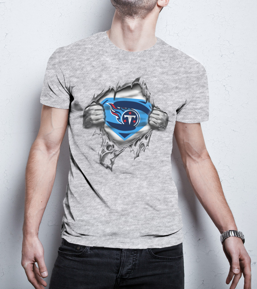 Superman Tennessee Titans Logo Fan Gear T-Shirt
