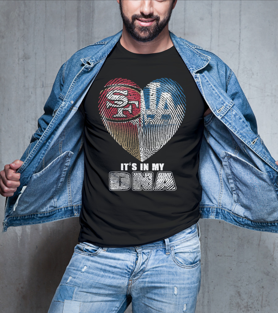 It's In My Dna La Sf Heart Fingerprint T-Shirt