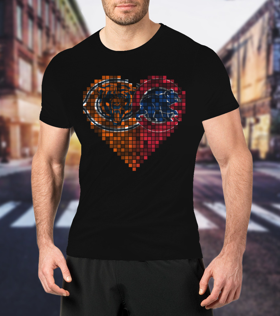 Chicago Bears Cubs Heart Rby 008 T-Shirt