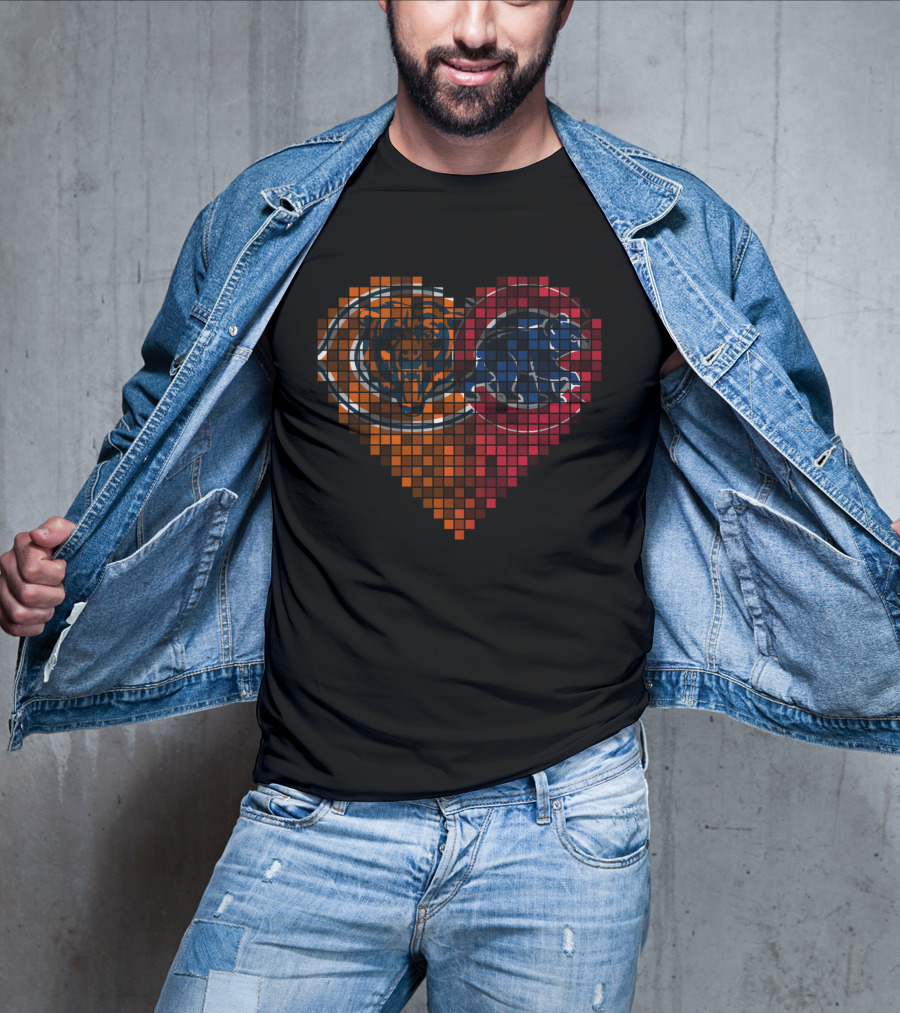 Chicago Bears Cubs Heart Rby 008 T-Shirt