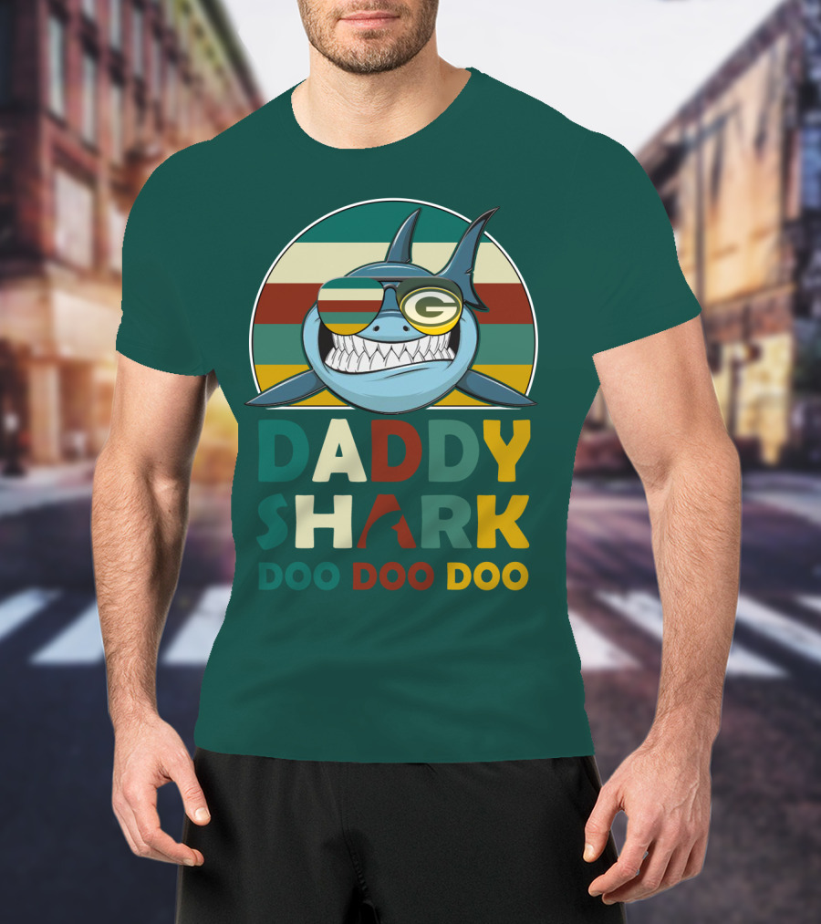 Daddy Shark Green Bay Packers Doo Doo Doo T-Shirt