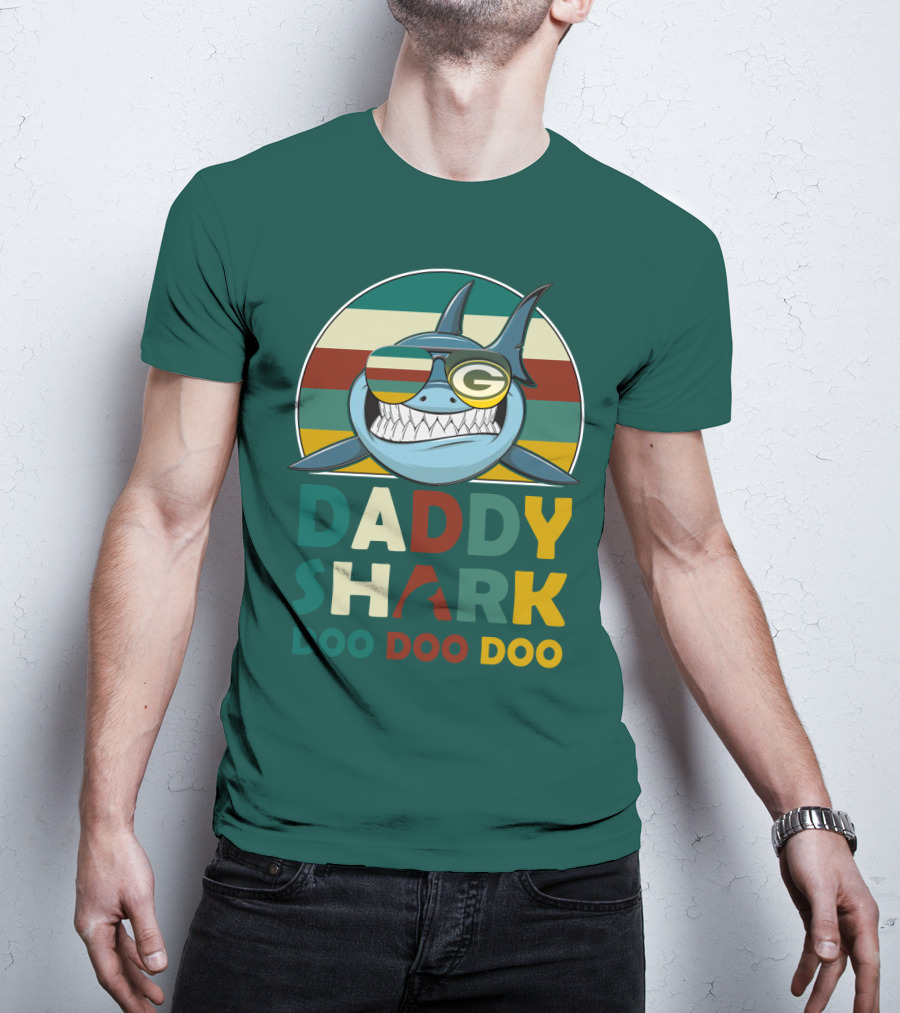 Daddy Shark Green Bay Packers Doo Doo Doo T-Shirt