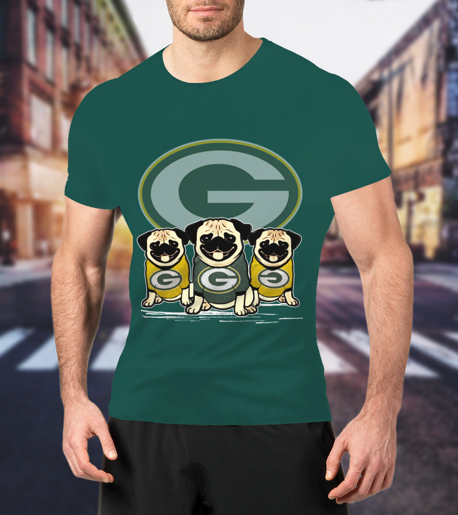Green Bay Packers G Logo Pugs T-Shirt
