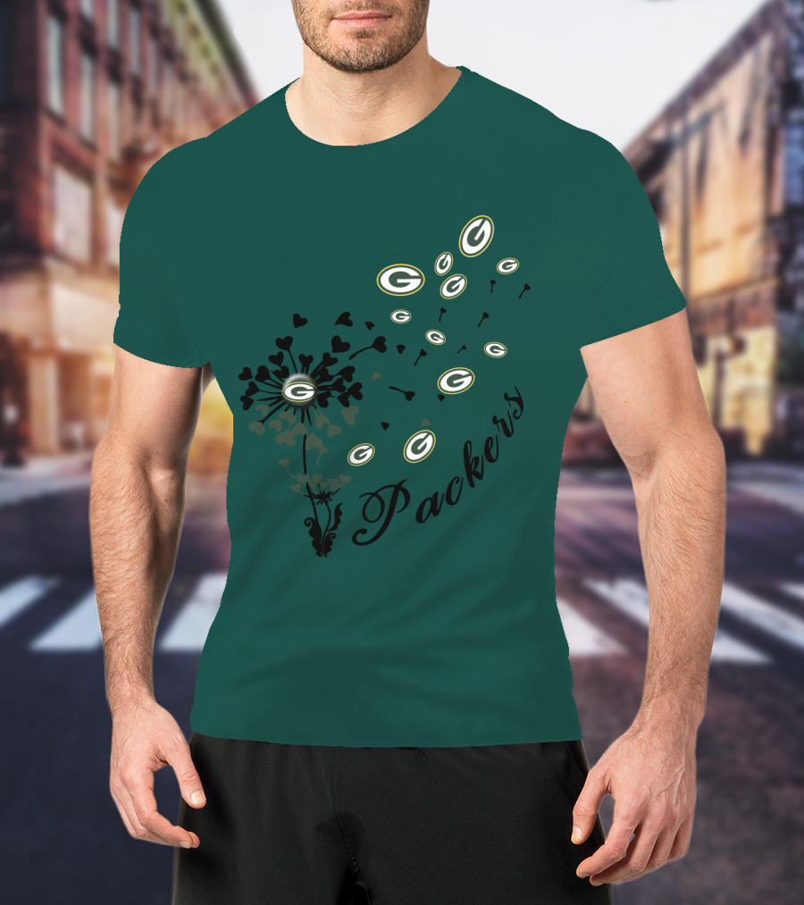 Packers Green Bay Hearts And Blossoms T-Shirt