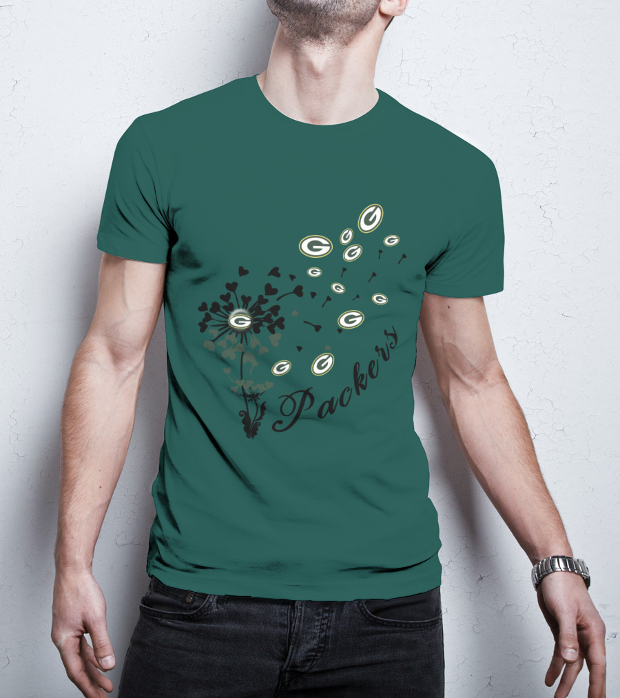 Packers Green Bay Hearts And Blossoms T-Shirt