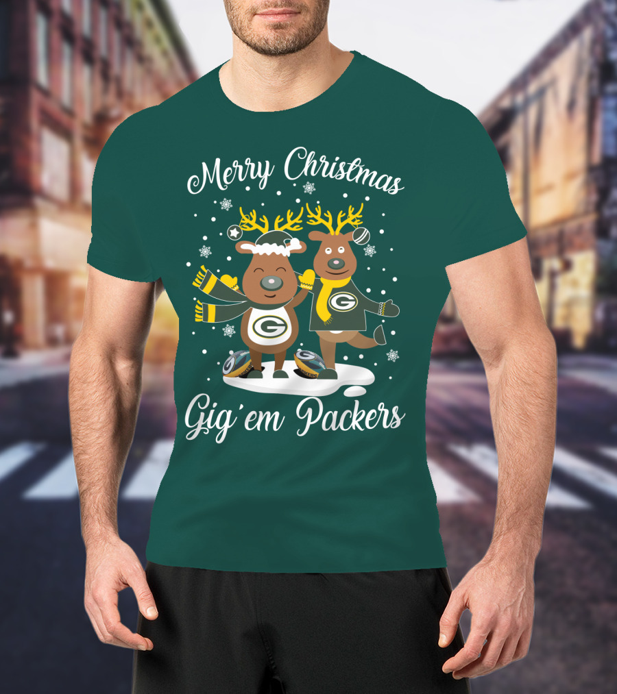 Merry Christmas Gig 'Em Green Bay Packers T-Shirt