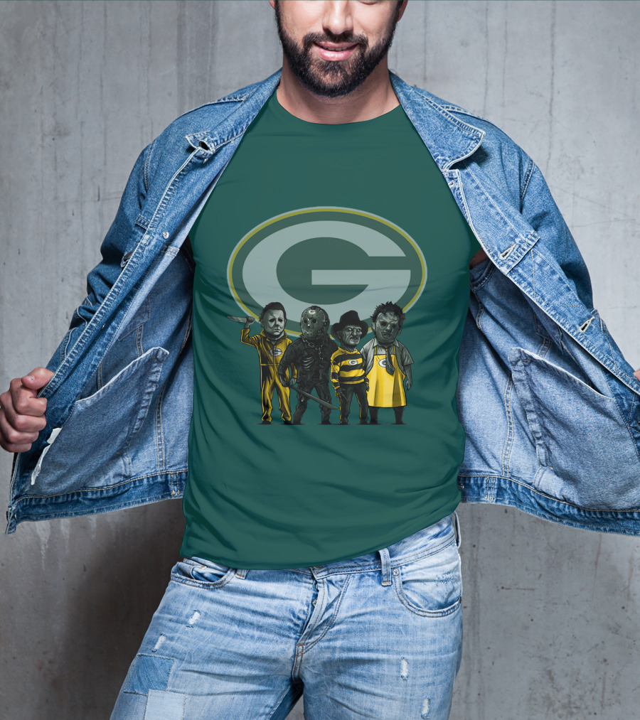 Green Bay Packers Horror Icons Characters T-Shirt