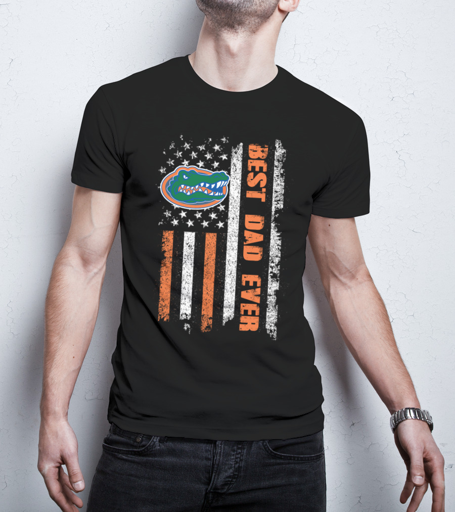 Best Dad Ever Florida Gators American Flag T-Shirt