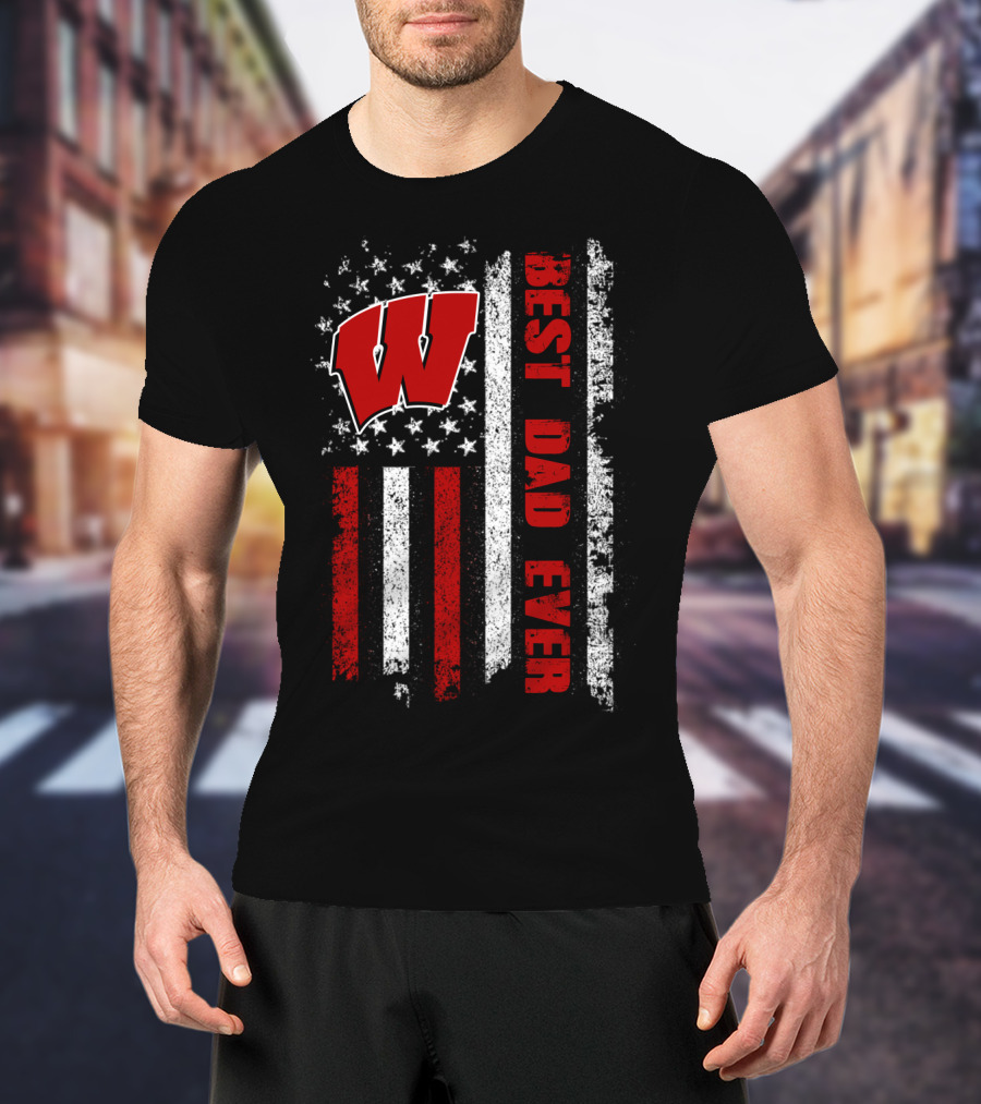 Best Dad Ever W American Flag Evd 074 T-Shirt