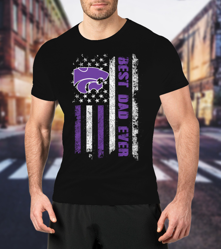 Kansas State Wildcats Best Dad Ever Flag T-Shirt