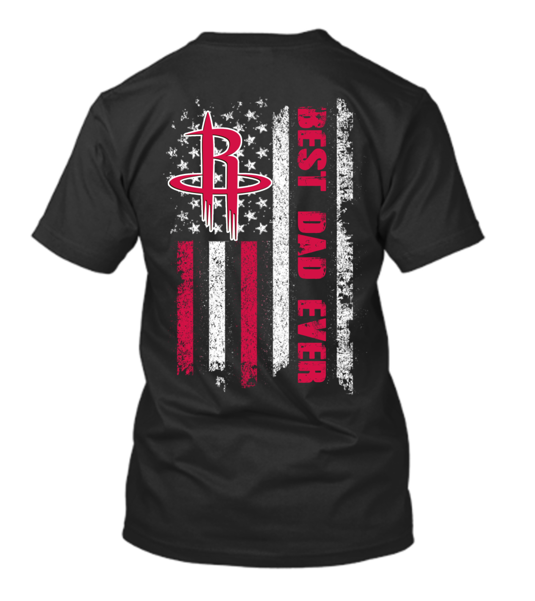 Best Dad Ever Houston Basketball Flag T-Shirt