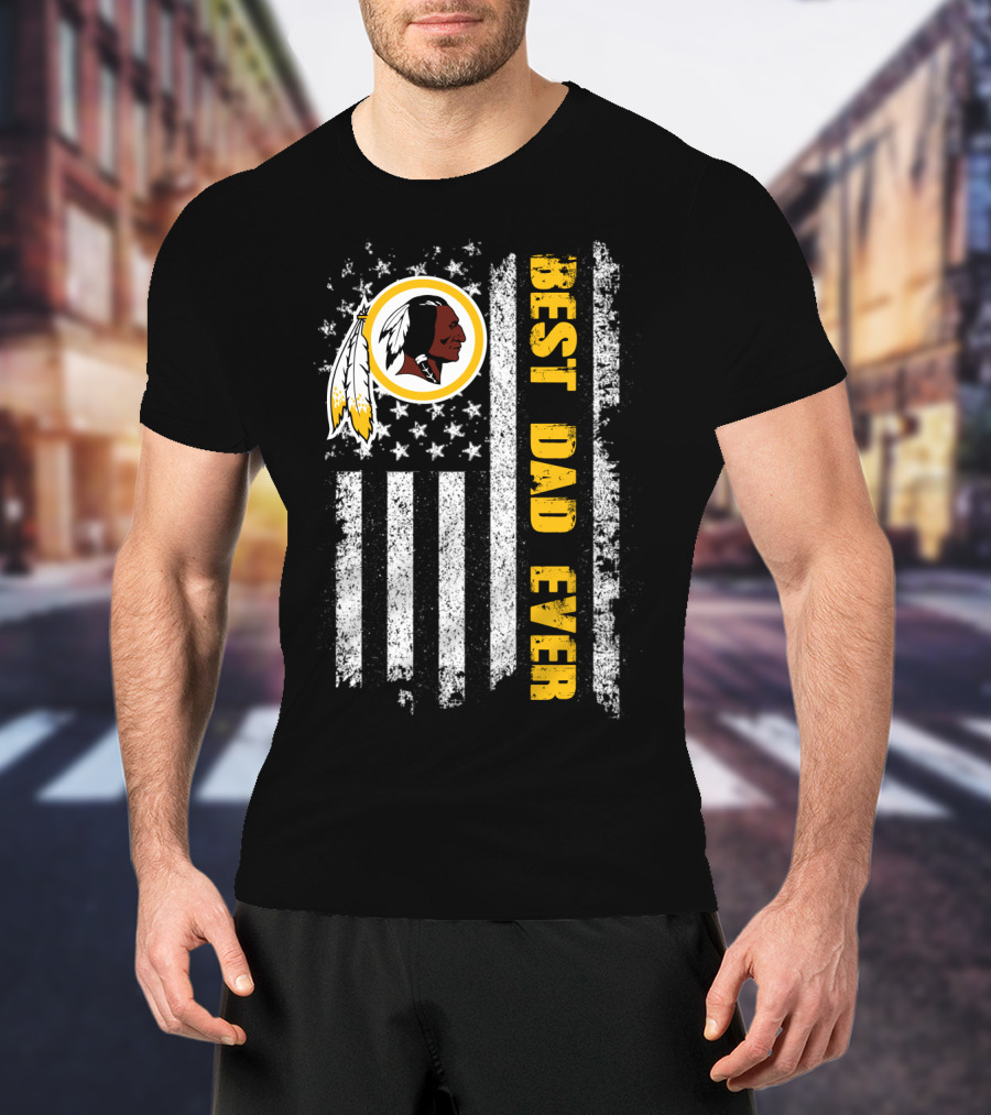 Best Dad Ever Evd 145 Washington Football Flag T-Shirt