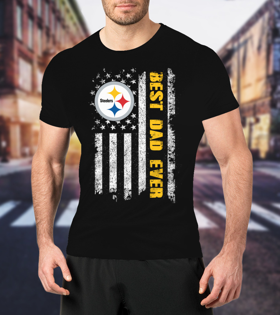 Steelers Best Dad Ever Flag T-Shirt