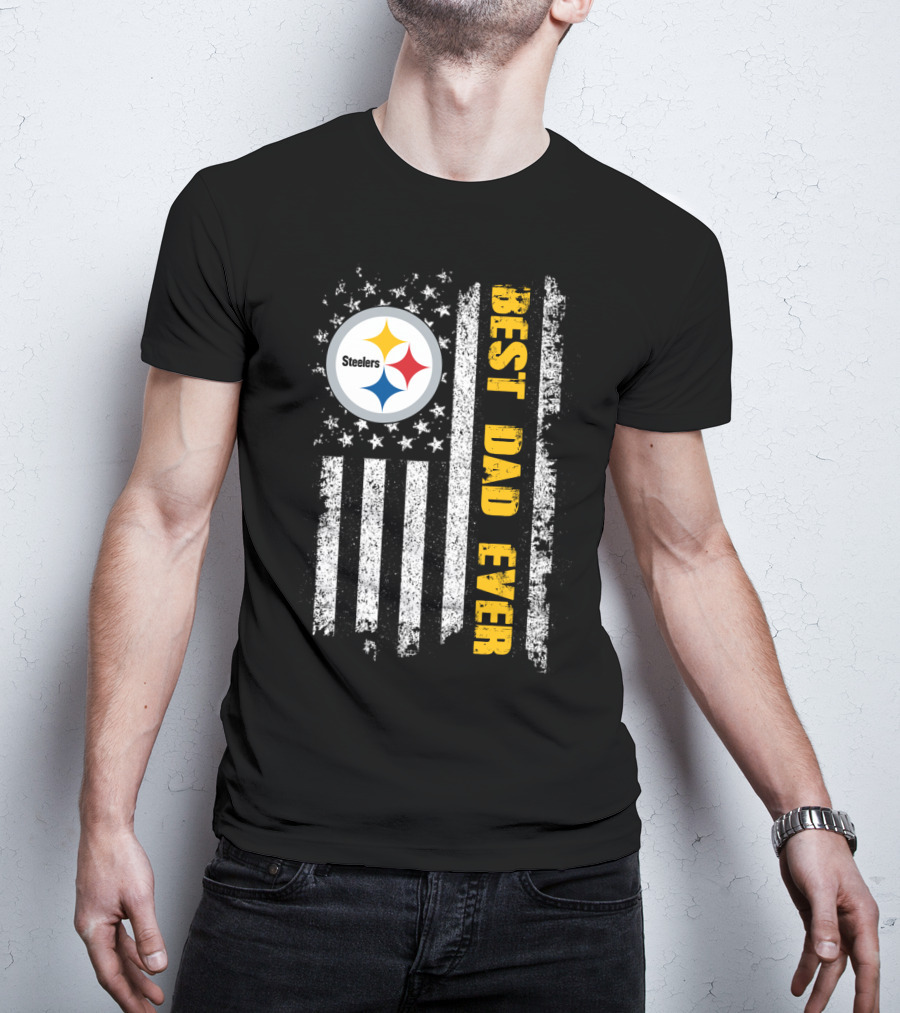 Steelers Best Dad Ever Flag T-Shirt