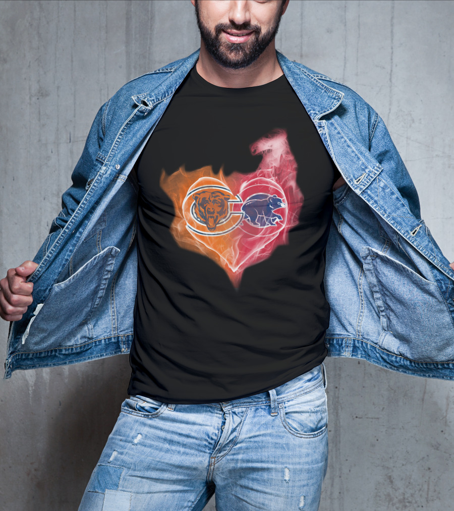 Chicago Bears Crossover Heartfire T-Shirt