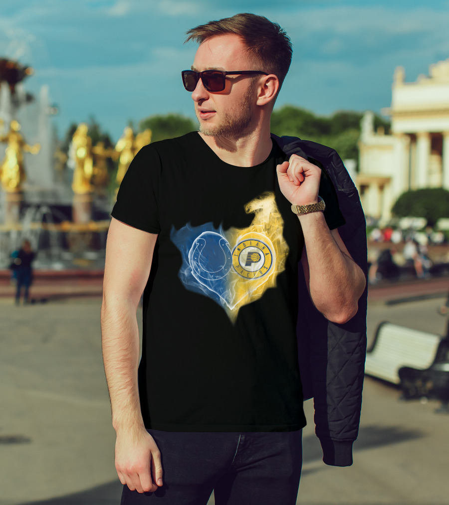 Indianapolis Colts Indiana Pacers Heart Mix T-Shirt