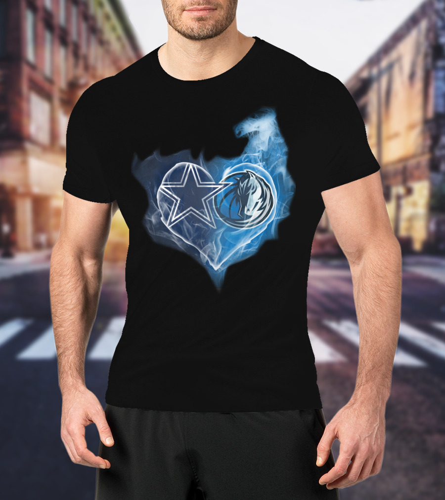 Dallas Cowboys And Dallas Mavericks Heart T-Shirt
